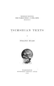 Cover of: Tsimshian texts