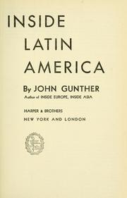 Inside Latin America by John Gunther