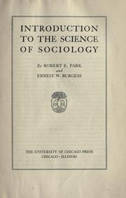 Cover of: Introduction to the science of sociology