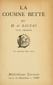 Cover of: La cousine Bette.