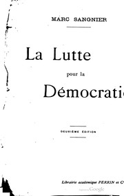 Cover of: La lutte pour la démocratie.