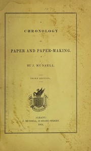 Cover of: A chronology of paper and papermaking.