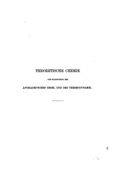 Cover of: Theoretische Chemie vom Standpunkte der avogadróschen Regel und der Thermodynamik