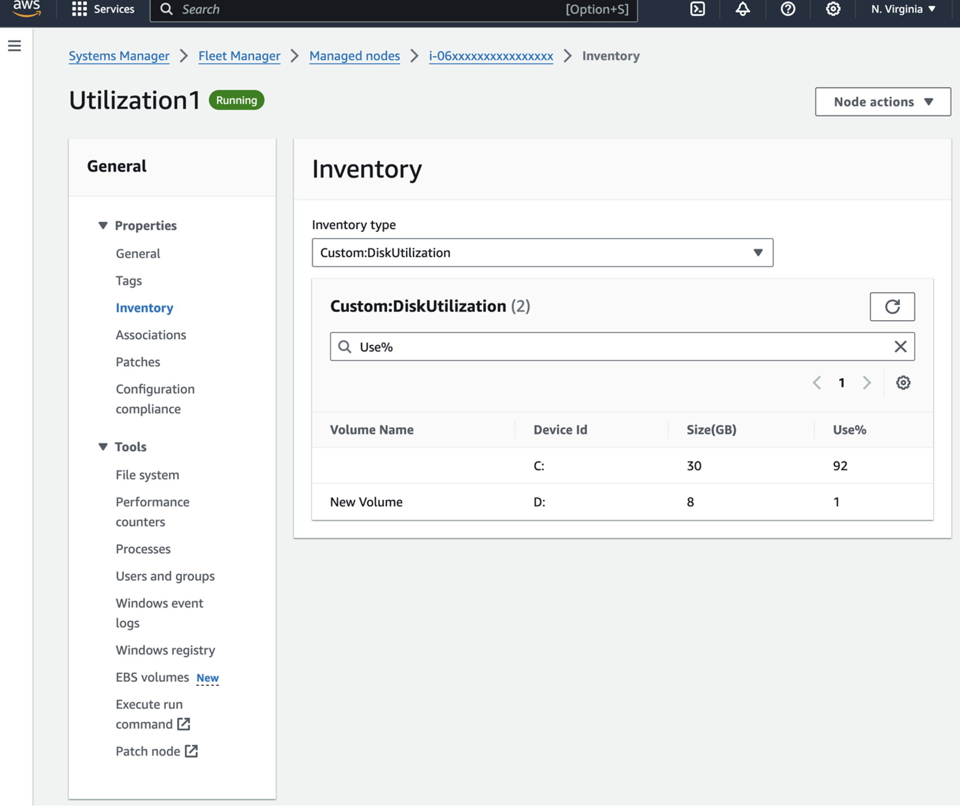 AWS Systems Manager Fleet Manager Inventory