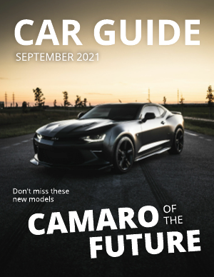 Create a custom magazine cover for your car publication with this sleek magazine cover template. The template features two titles, so you can include an issue-specific and publication title.