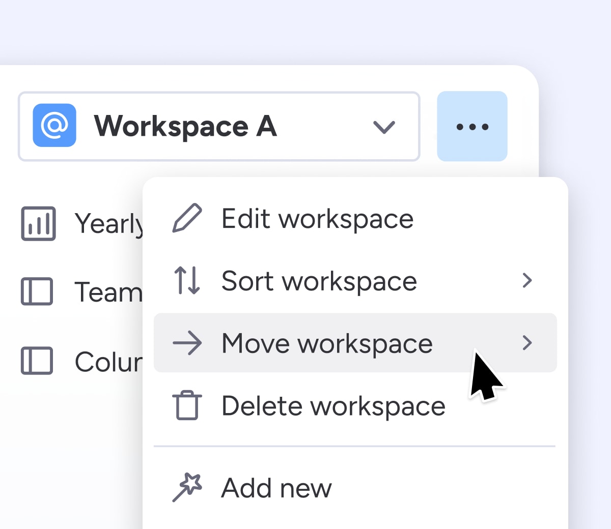 Move wo rkspaces between products