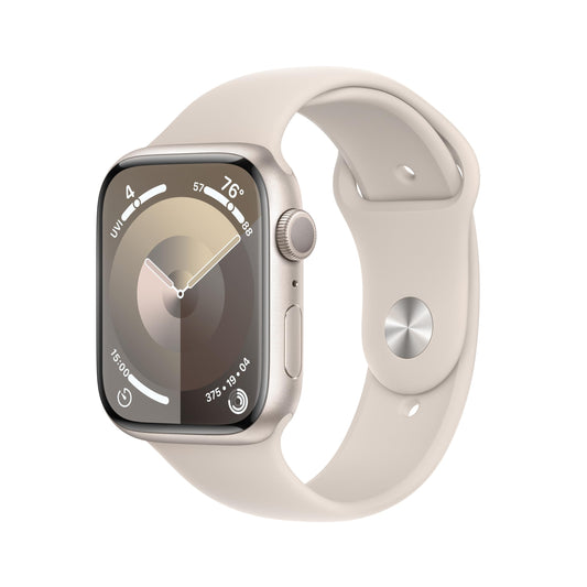 Apple Watch Series 9 GPS 45mm Starlight Aluminum Case with Starlight Sport Band - M/L (2024)