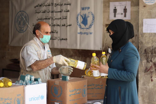 Nahrungsmittel werden in Aleppo, Syrien verteilt. Foto: WFP/Khudr Alissa