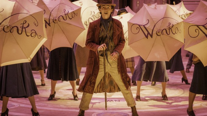 Timothée Chalamet in Wonka movie