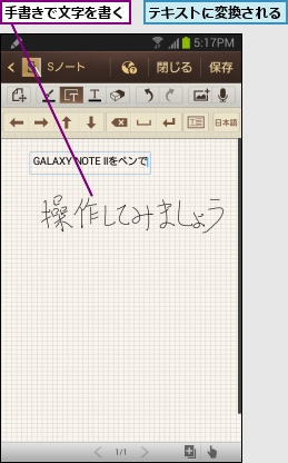 テキストに変換される,手書きで文字を書く