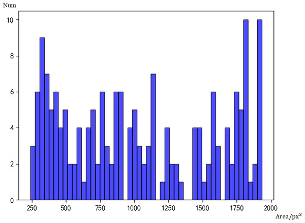 Histogram of face sizes detected by Tiny Face.