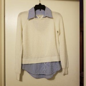 Cato  White Sweater & Blue Collar Size S