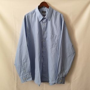 Men's Van Heusen Long Sleeve Button Dress 2XL Blue