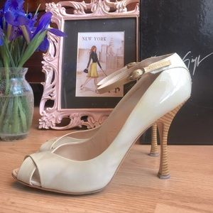 Giuseppe Zanotti 105mm Sand/green Peep Toe Heels