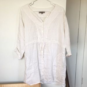 Flax button down top