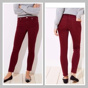 Free! LOFT Modern Skinny Burgundy Jeans