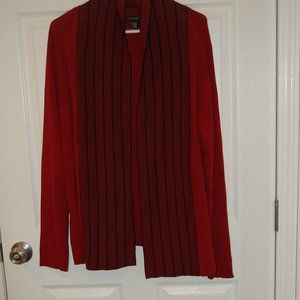 NWT  DESIGNERS Women's Red/Black Open Sweater Size Large