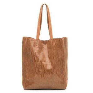 Sorial Rubina tote brown sugar snakeskin tote bag