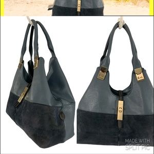 GUSSACI  Grey Shoulder Bag_ Purse Vega Leather