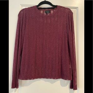 Burgundy sheer lined top