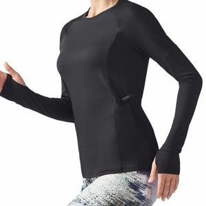 Fabletics Lana Black Cinched Waist Long Sleeve