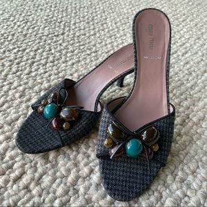 Miu Miu Size 8 Embellished Mules