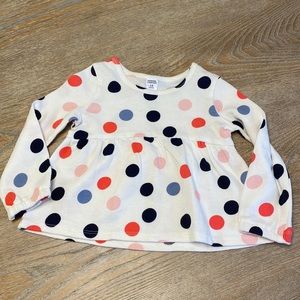 Harper canyon girls long sleeve top sz 18 months polka dot