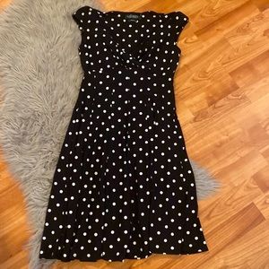 Ralph Lauren midi cap sleeve polka dot dress