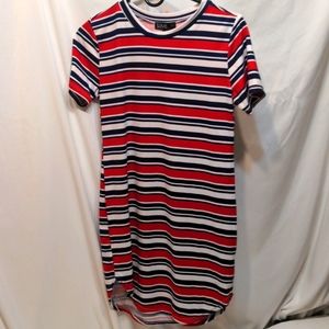 Love red white and blue striped dress