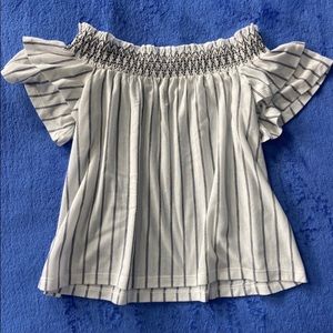 American Eagle Striped Off-the-shoulder Top