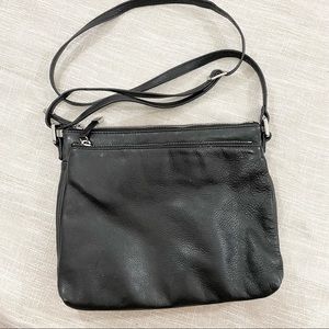 Margot Black Leather Crossbody Bag Purse