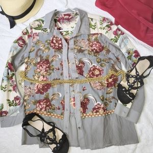 Soft Surroundings Embroidered Boho Shirt