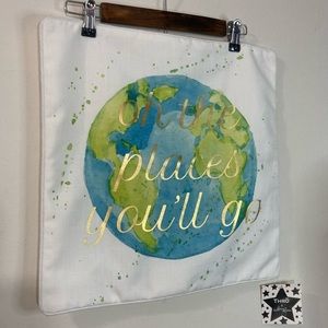 Oh The Places You’ll Go Watercolor Earth Pillowcase NWT