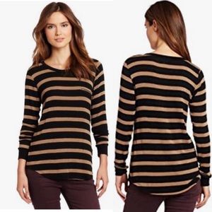 Revolve LNA brown and black STRIPE sweater