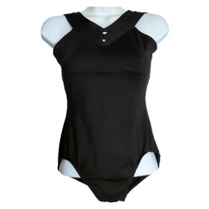 Mirella V Neck Wide Strap Leotard