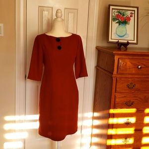 BarriePace Folded Yoke Sheath Career Dress EUC