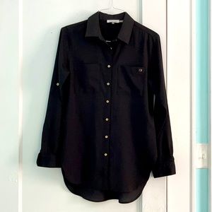 Calvin Klein Black Blouse with golden buttons