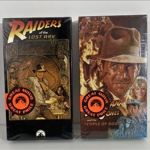 Raiders Of The Lost Ark & Indiana Jones and the Temple of Doom VHS SEALED 1989￼