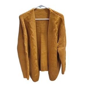 Knitted Beautiful Rust Open Cardigan Sweater