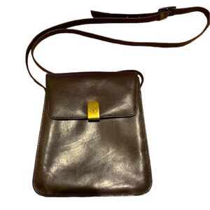 Claudio Ferrici Chocolate Brown Leather Crossbody