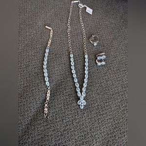 NWOT Light blue topaz sterling silver set