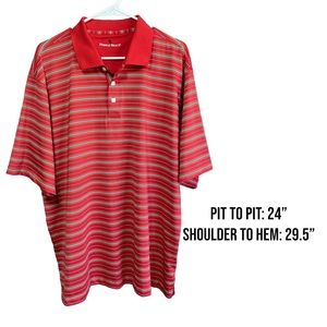 Pebble Beach- Red Striped Men’s Golf Polo Shirt- Sz. XL