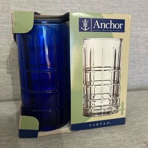 Anchor Hocking Tardis blue -set of 4 tumblers new in box