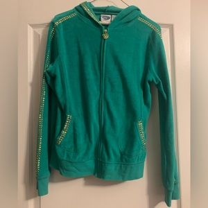 Green and gold sparkle hoodie