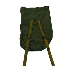 Vintage Olive Green Top Load Canvas Army Duffel Bag