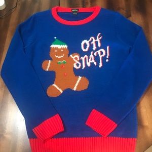 Gingerbread Cookie Oh Snap Ugly Christmas Sweater Large