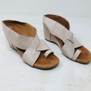 Gentle Souls Inna Snake Print Leather Wedge Sandals.