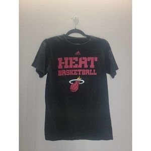 Miami Heat Basketball Adidas Black The Go To Small T-Shirt Mens Small