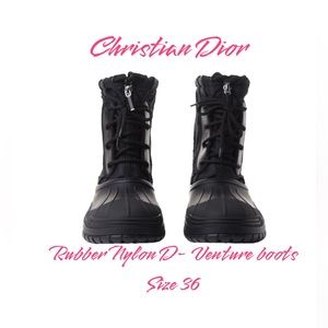 CHRISTIAN DIOR
Rubber Nylon D-Venture Boots 36
Black