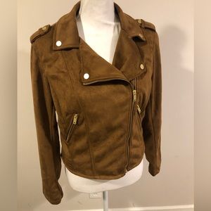 MIAMI BROWN PLEATHER JACKET SZ. S